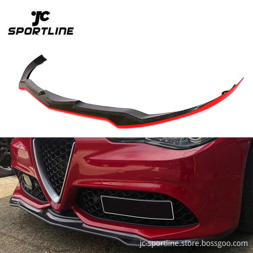 Carbon Fiber Front Spoiler for Alfa Romeo Giulia Sport Sedan 4-Door (2016-2018)